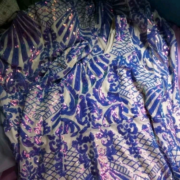 Party Baroque Sequined Sleeveless Mermaid Special Event Maxi Dress - Picture 14 of 14